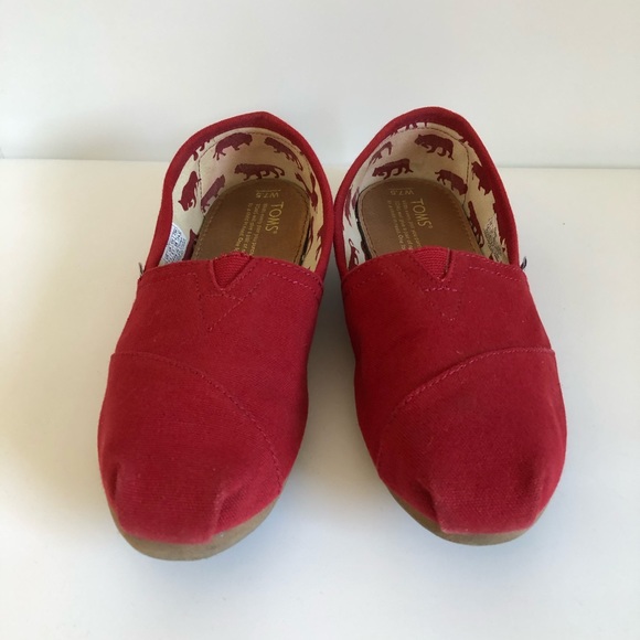 Toms Red Canvas Women's Classics - Picture 3 of 8